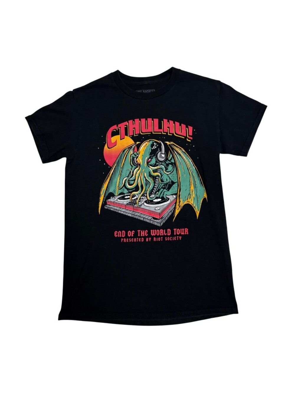 Cthulhu End Of The World Tour Graphic T-Shirt By Riot Society Size S Black